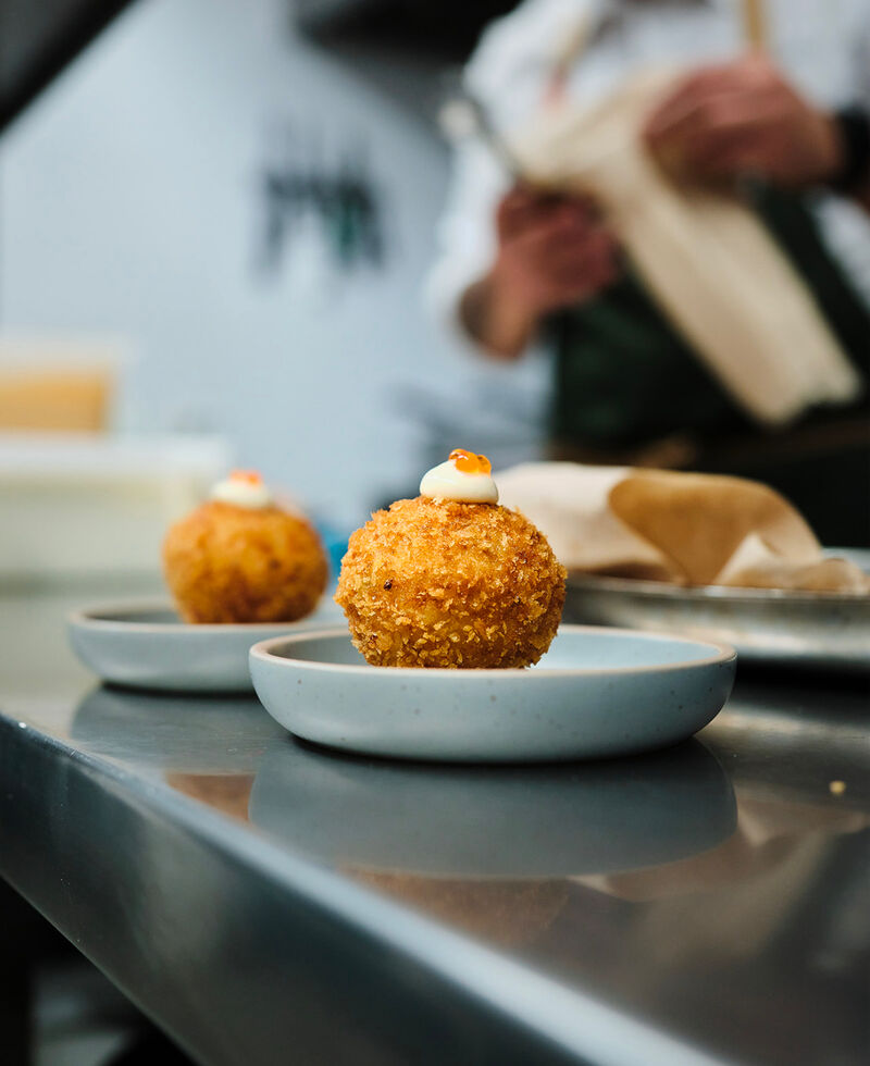 Croqueta de ventresca de bacalao