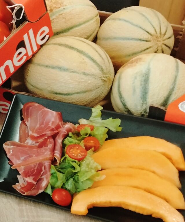 Assiette de melon (FR) et Jambon cru