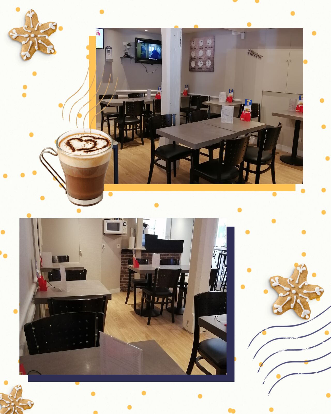 Vous avez la possibilité d'apporter votre propre restauration, nous mettons un four micro onde à votre disposition