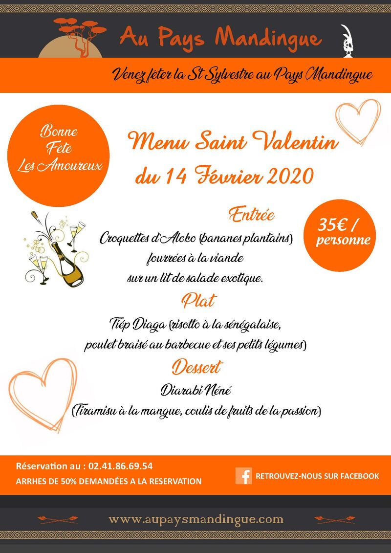 Pour les amoureux un dîner exotique au calme avec une sonorité africaine en live.