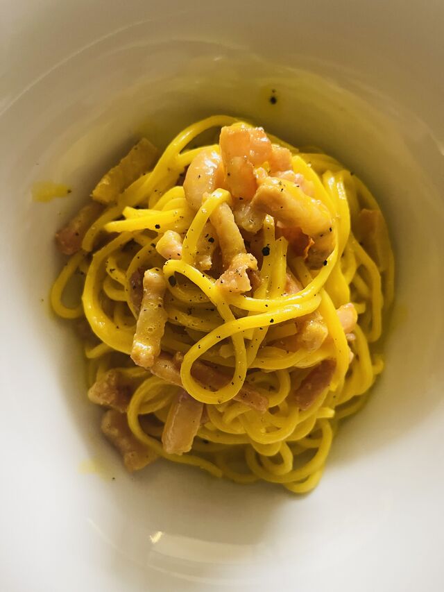 Tagliolini alla carbonara 