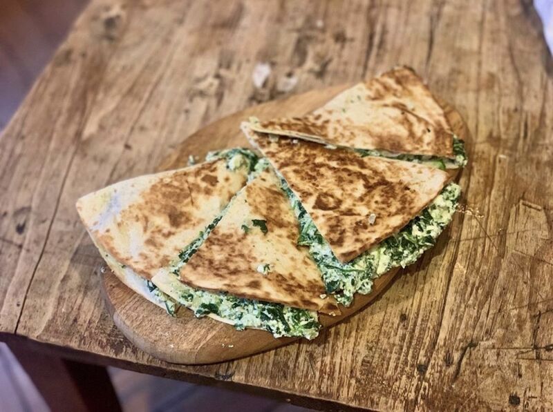 La quésadillas, une des planches du moment
(Ricotta-Epinard)