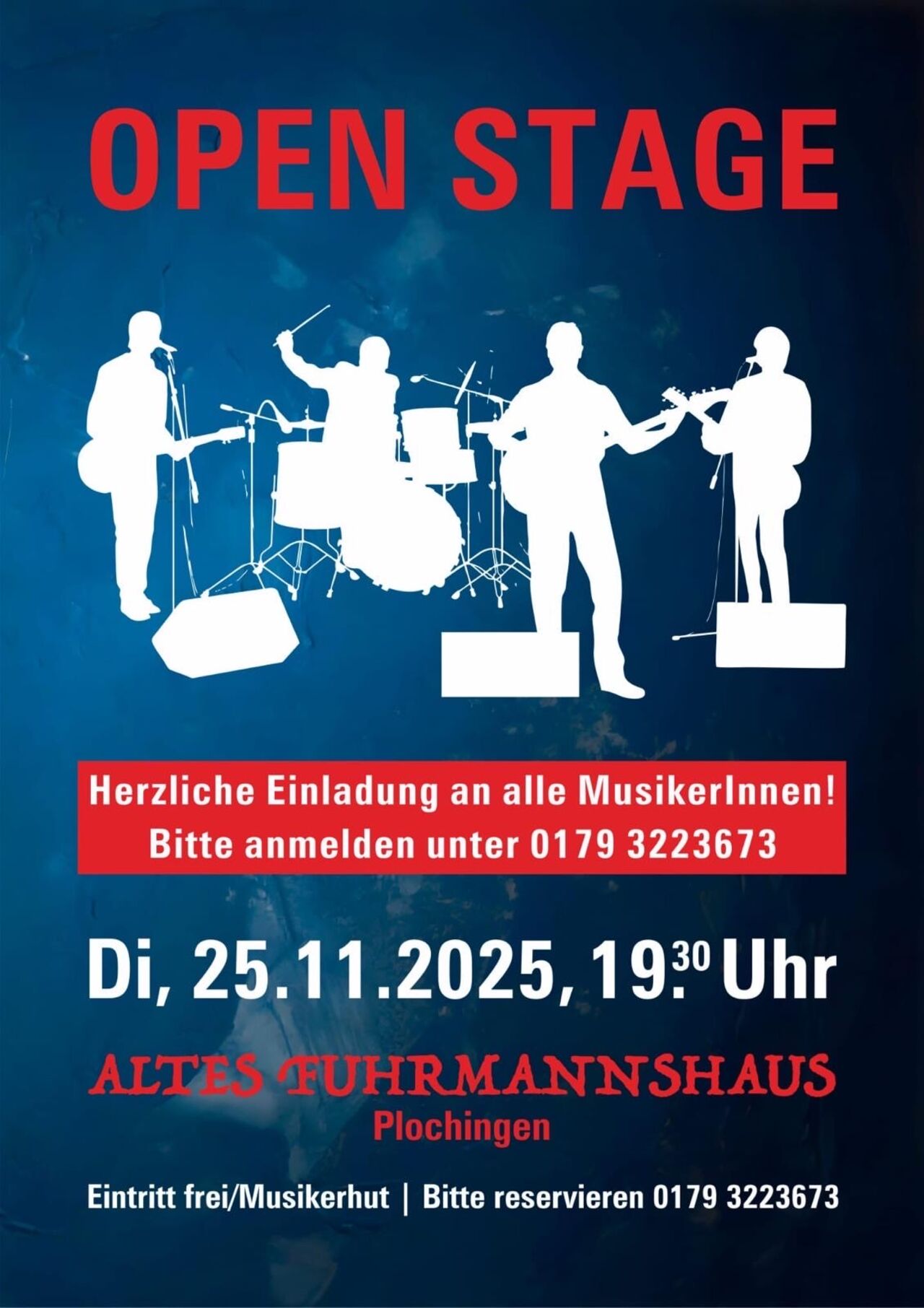 "OPEN STAGE" am 25.11.2025, ab 19:30 Uhr