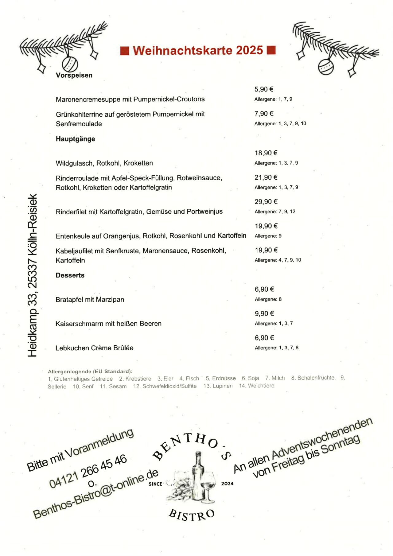 Sonderkarte - Adventsspecial