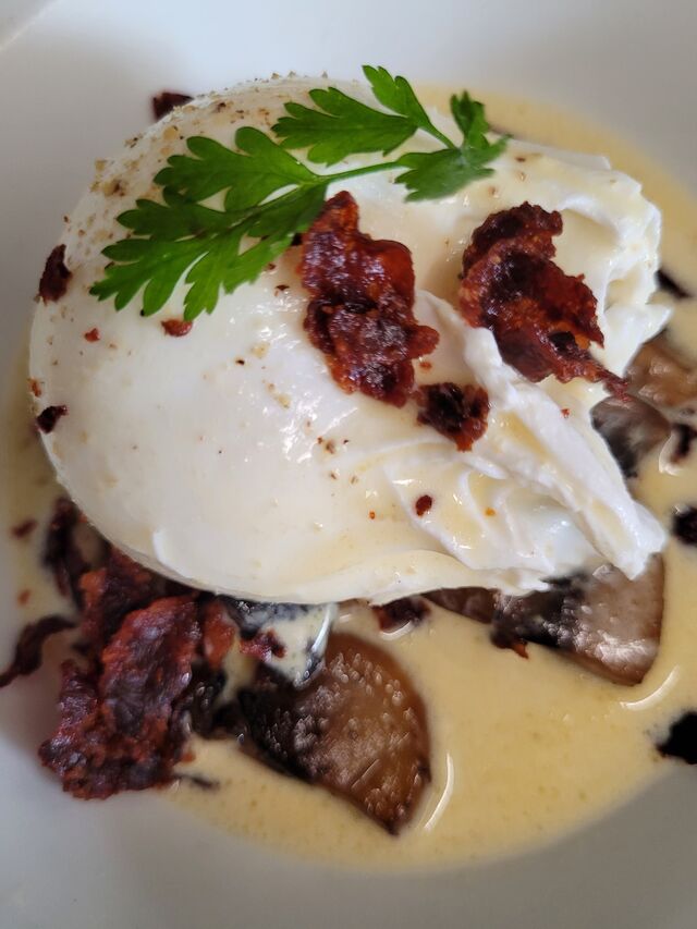 Oeuf Mollet Lard et Champignons