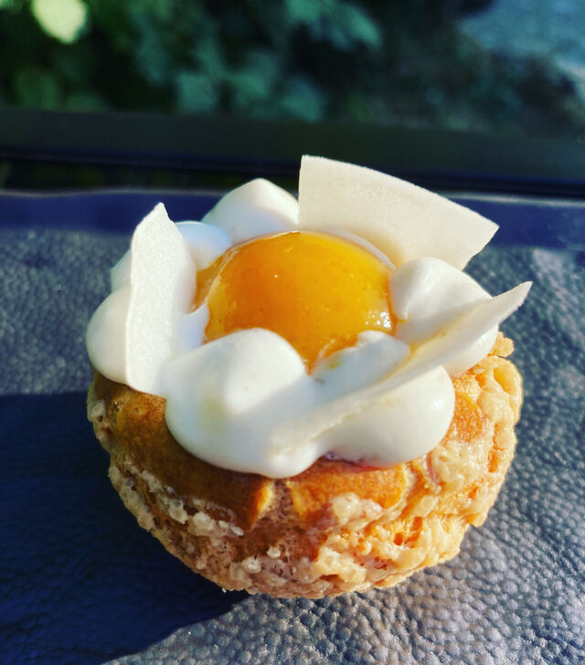 Chou, mangue, fruit de passion, coco