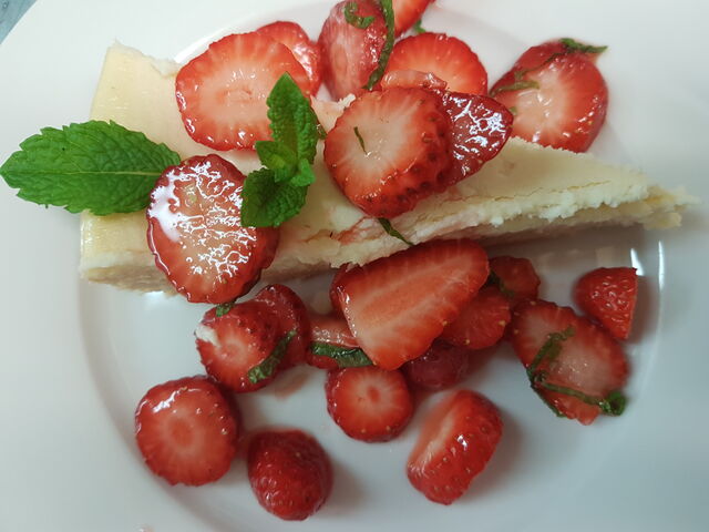 Cheese cake fraises menthe 
