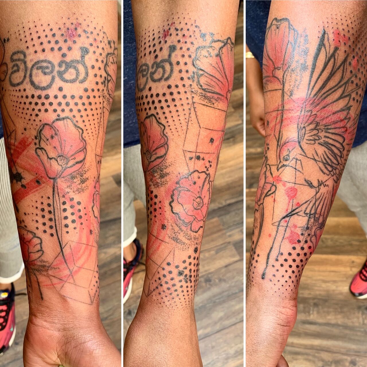 Klaprozen en vogeltje (trash polka stijl) - voor Sharima