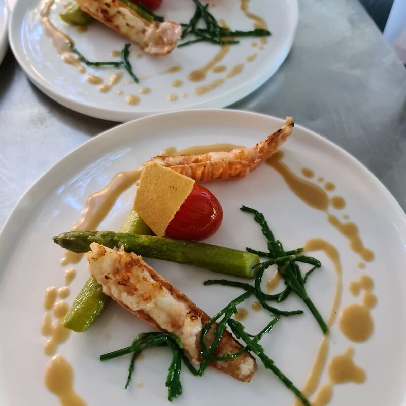 Langoustine met botersaus geparfumeerd met Rodenbach Grand Cru