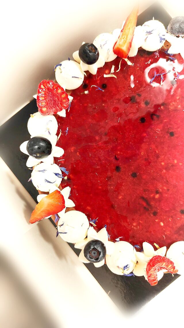 Entremet chocolat fruits rouges 