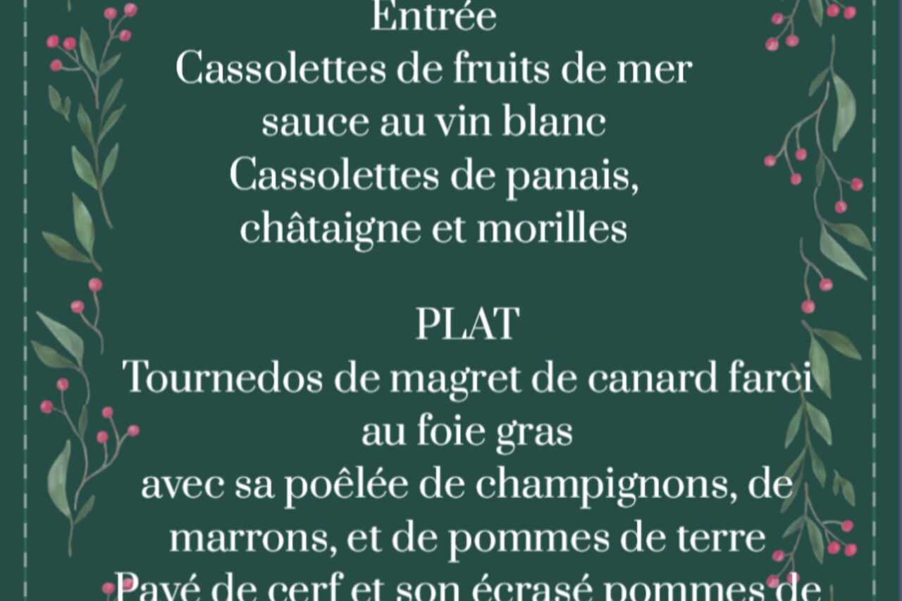 menue de Noël
