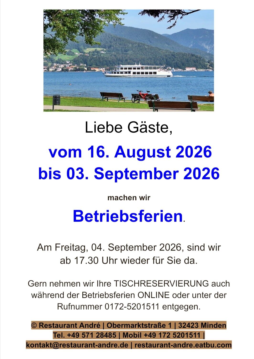 Betriebsferien