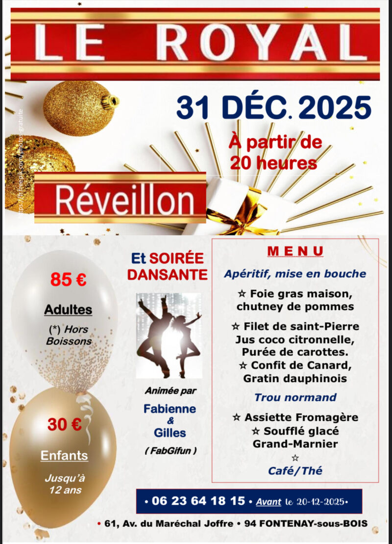 Réveillon du Nouvel an 2026 au ROYAL