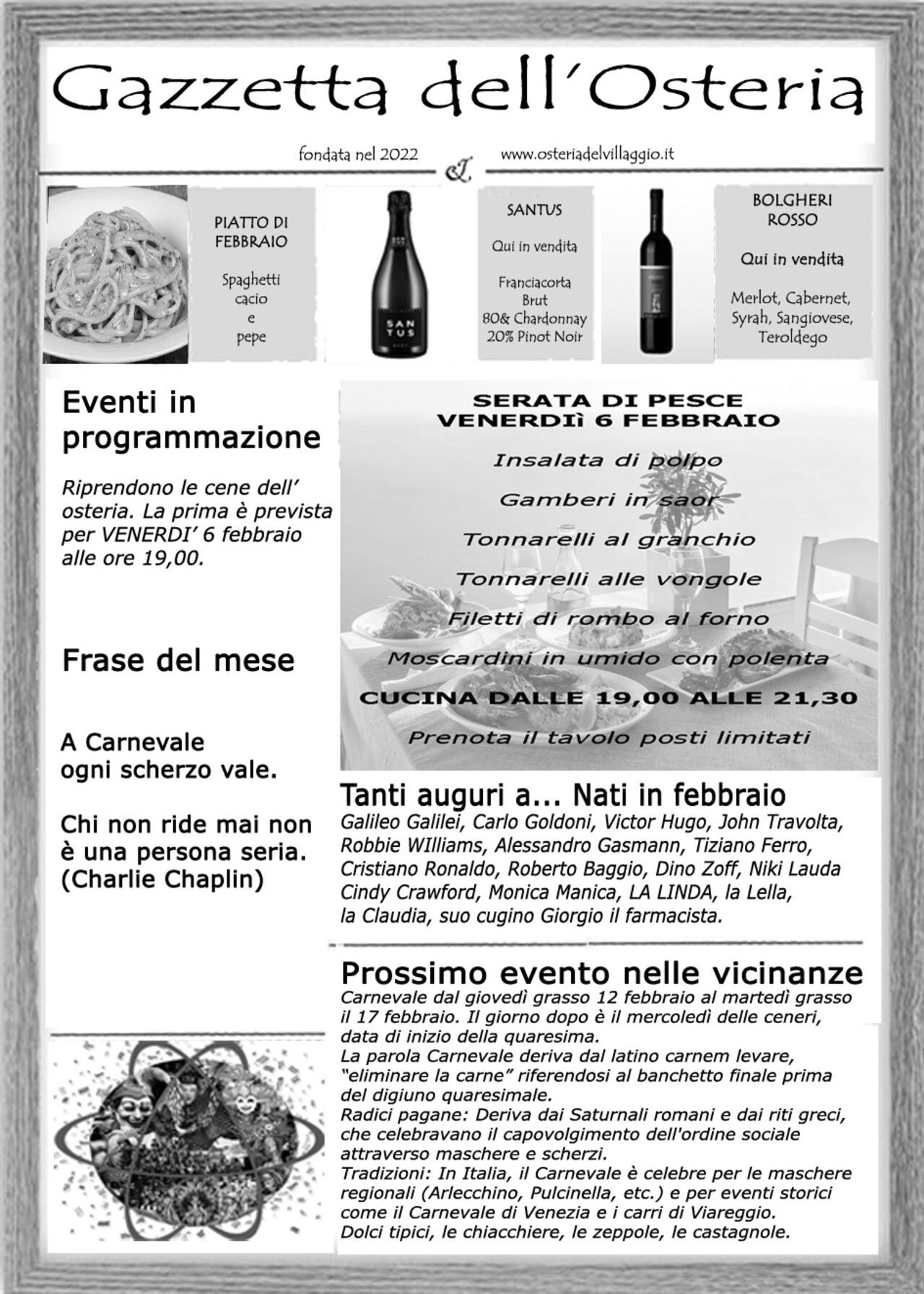 La gazzetta dell Osteria
