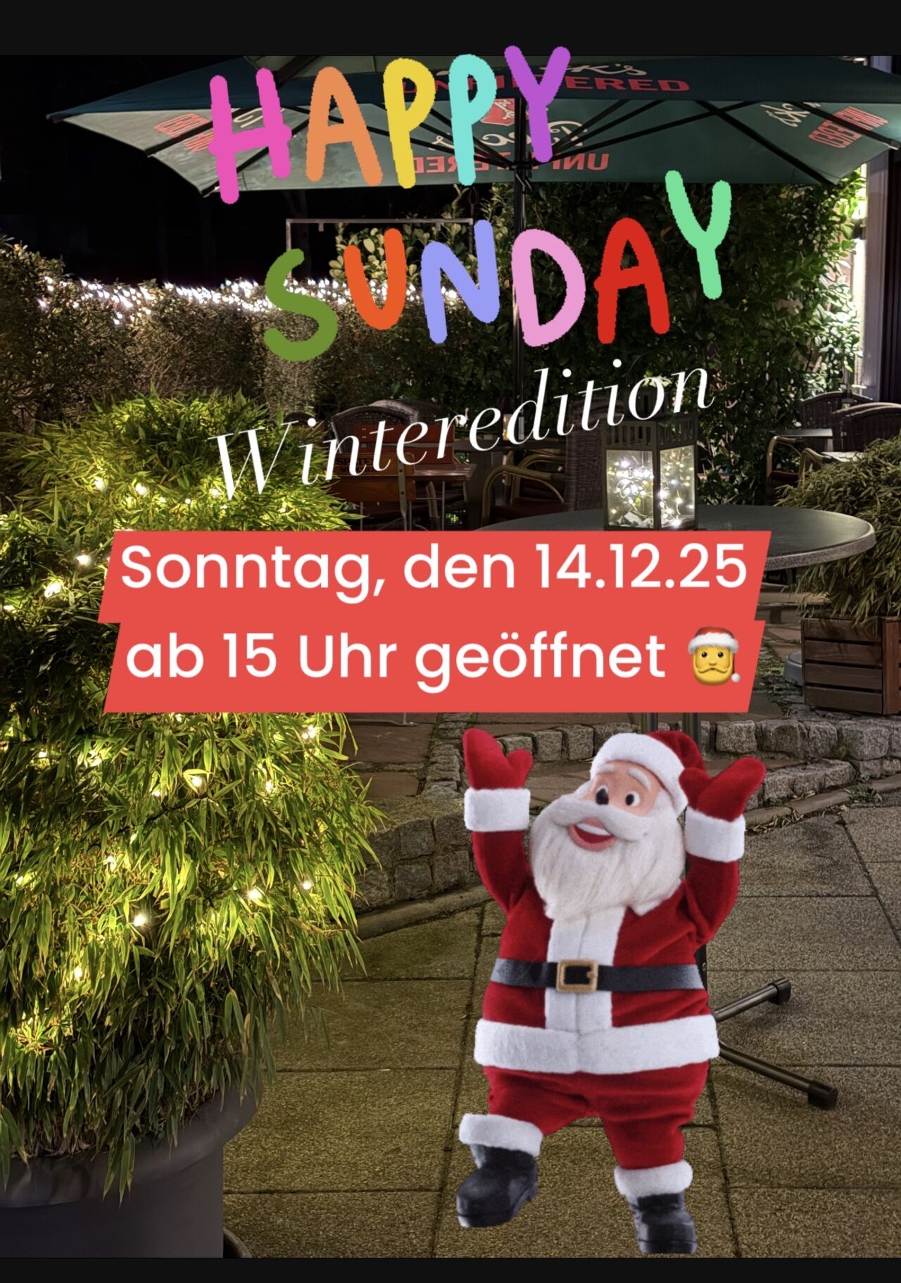 Sonntag, den 14.12.25 ab 15 Uhr geöffnet☃️