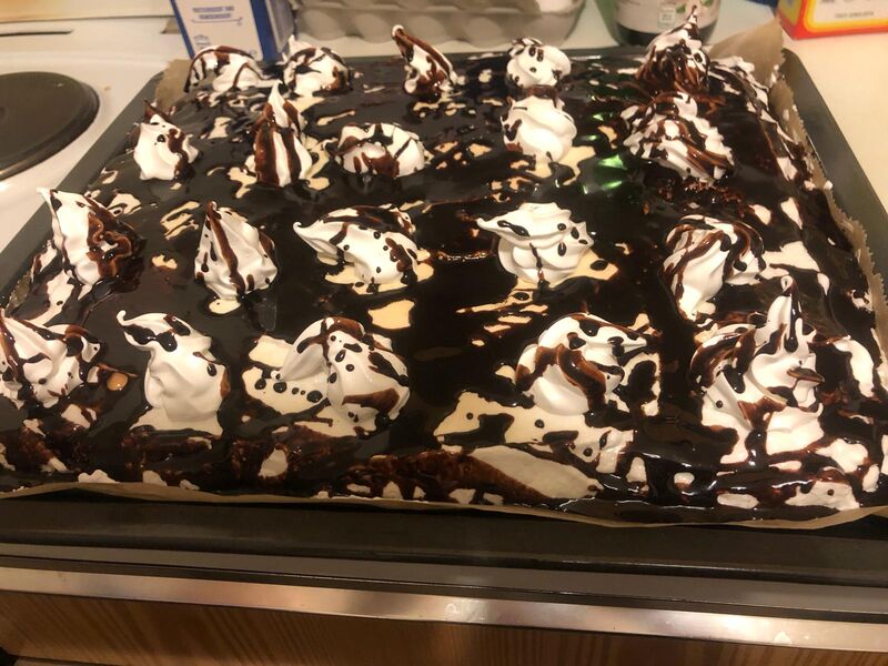 Schwarzer Smile hausgemachter Kuchen 