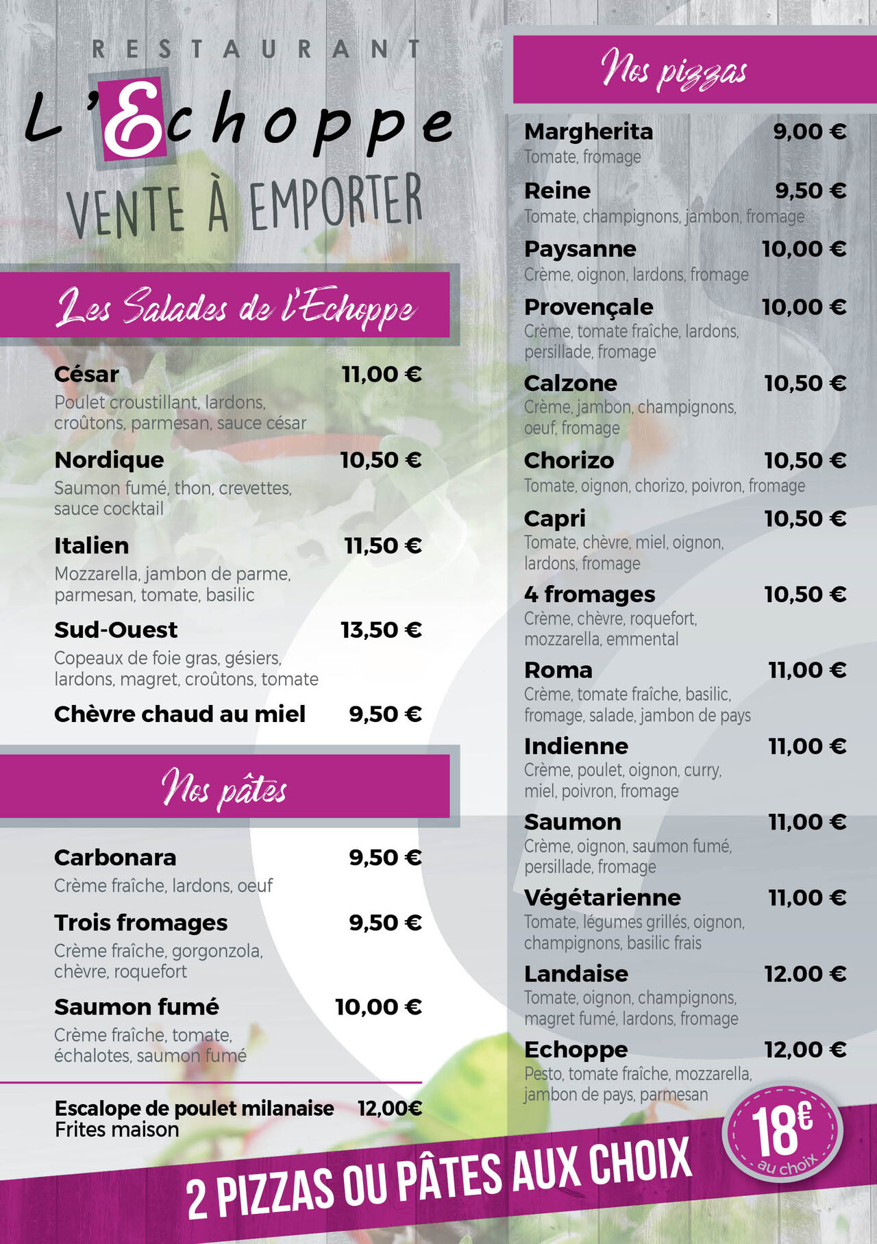 Vente à Emporter 