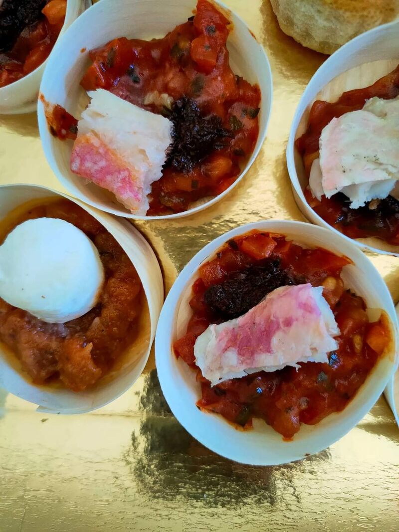 Verrine rouget ratatouille fine tapenade