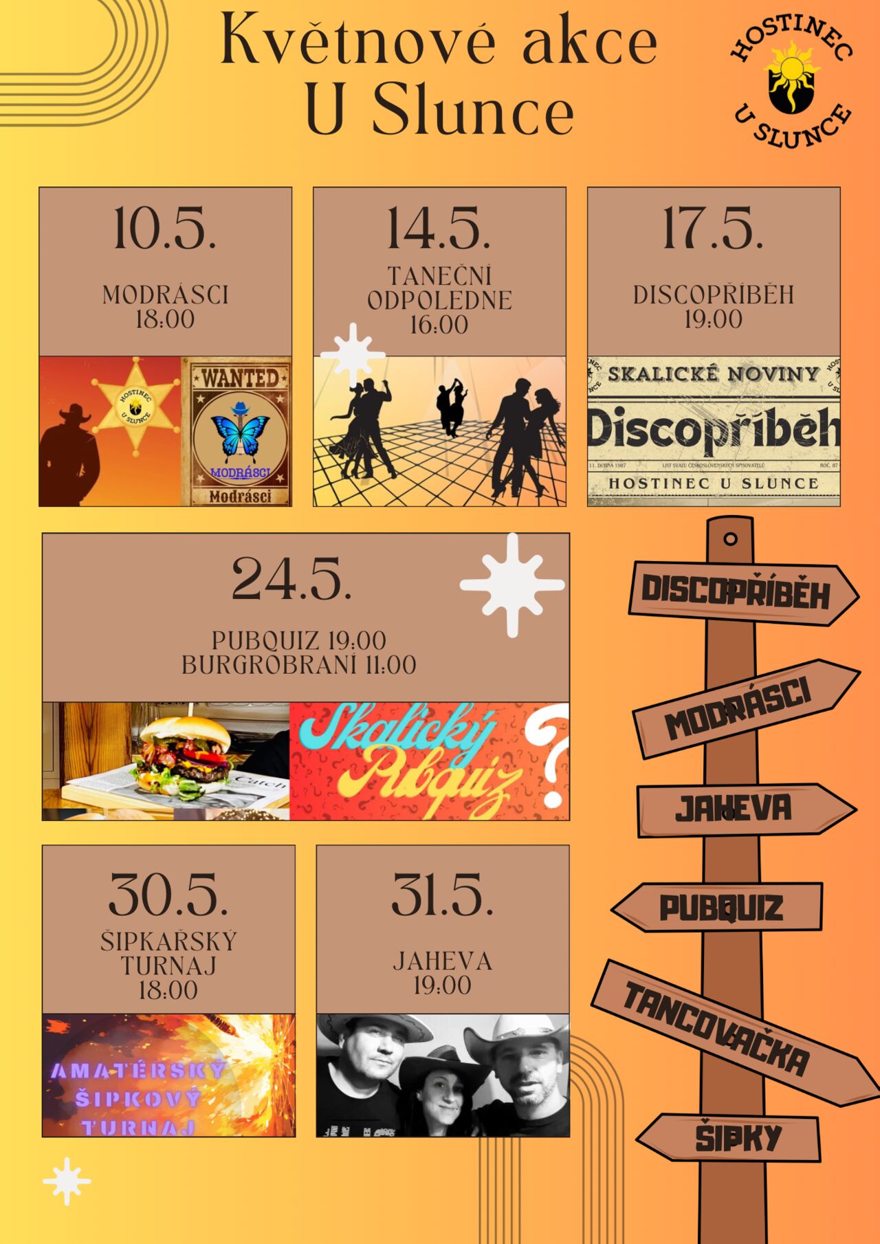 Květnové akce U Slunce