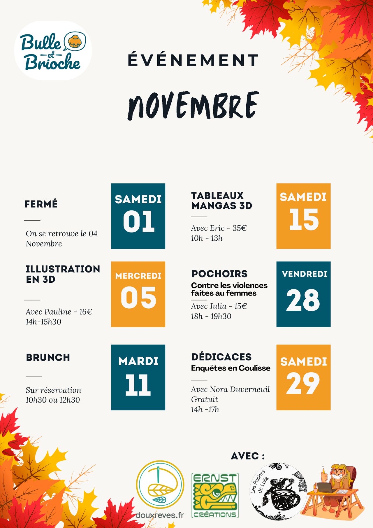 Le programme de NOVEMBRE est là ! 🥐