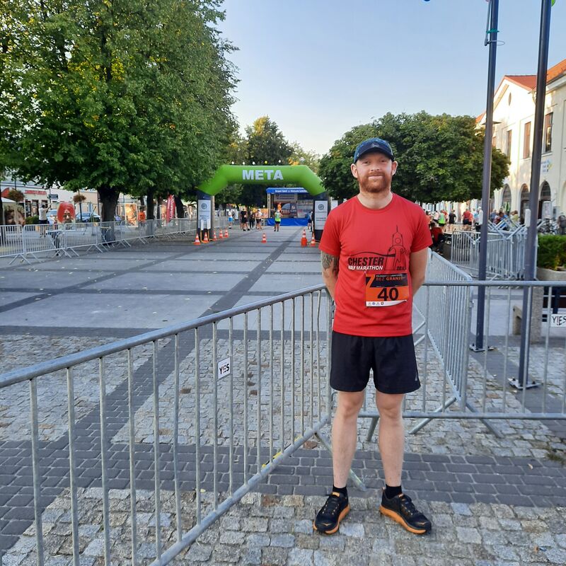 na starcie biegu w Lubartowie, półmaraton
mój życiowy wynik to 84 km
