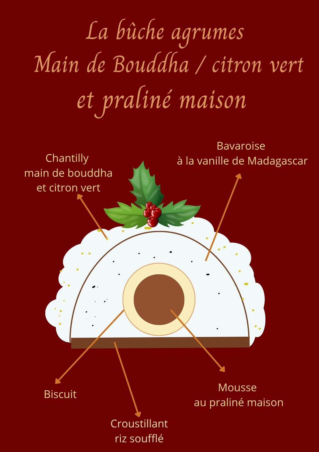 Bûche agrumes / noisettes