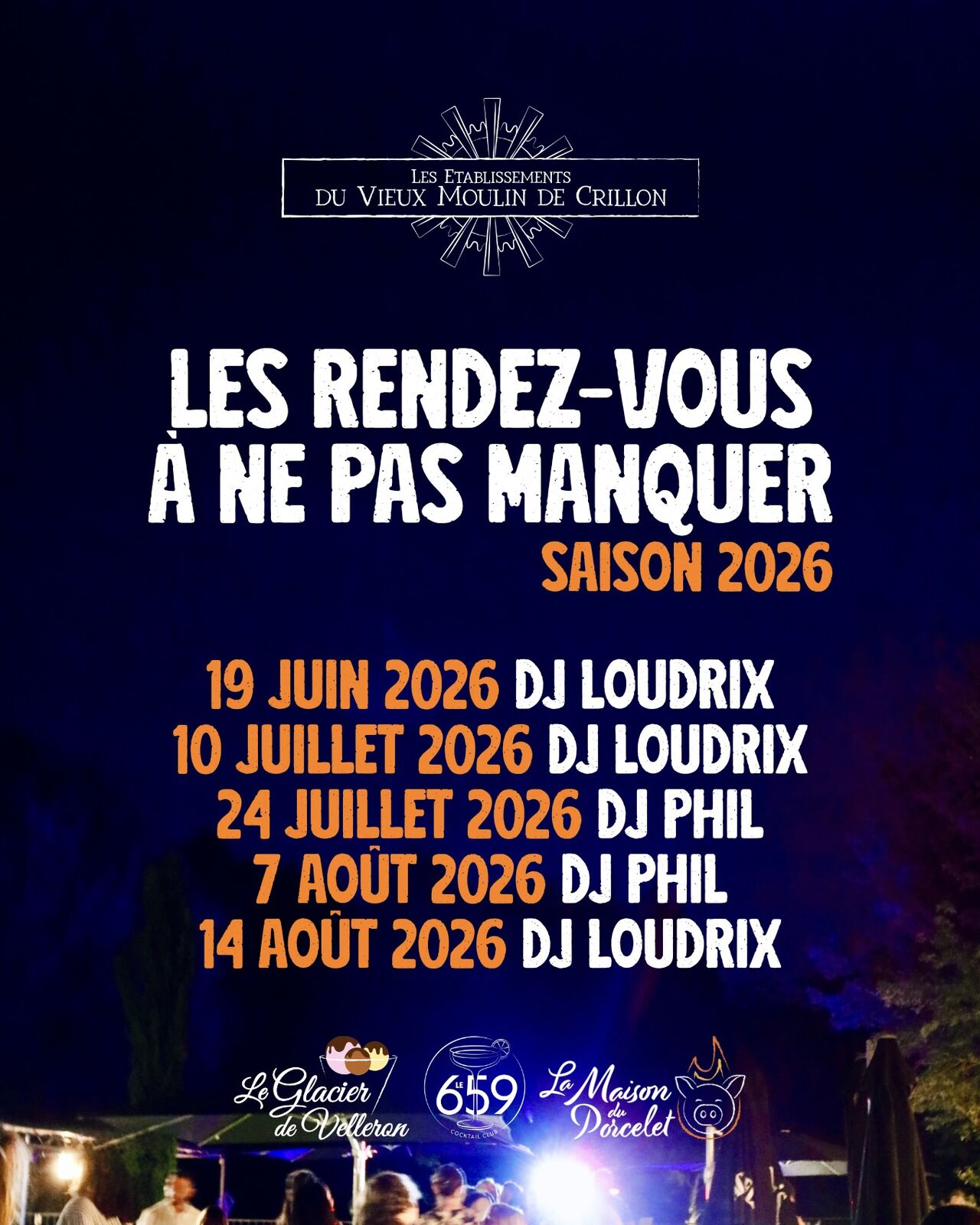 Voici nos soirées édition 2026 🎶