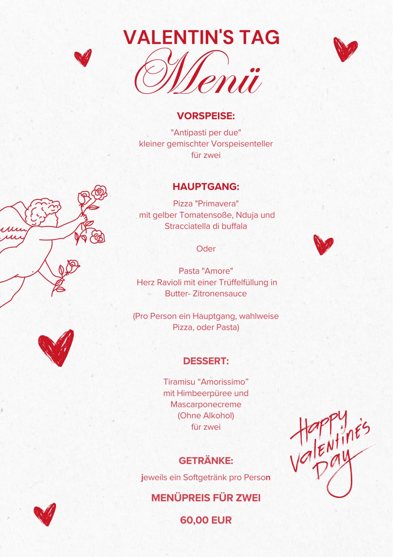 Valentinstag's Menü