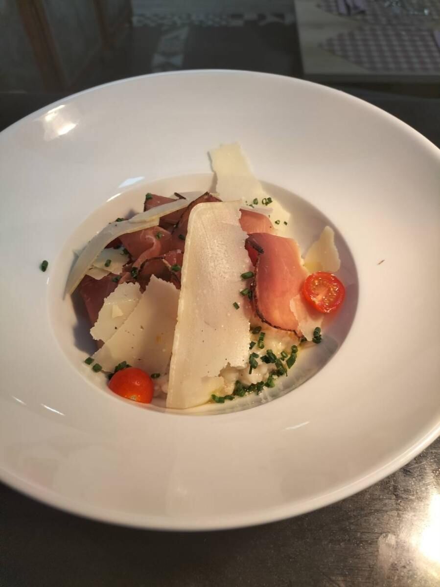 Risotto crème de truffe et pétales de speck