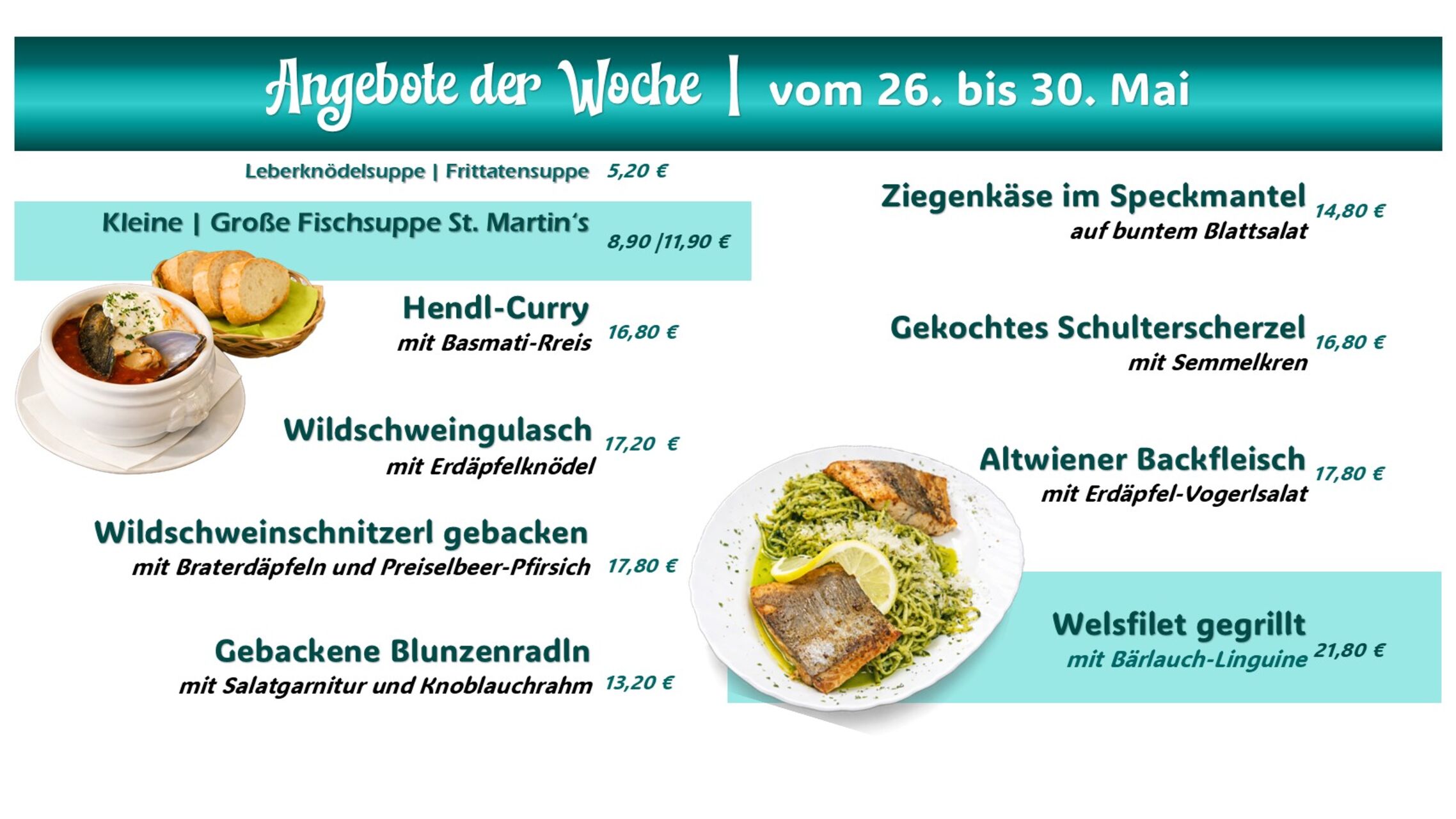 Speisenangebot der Woche
