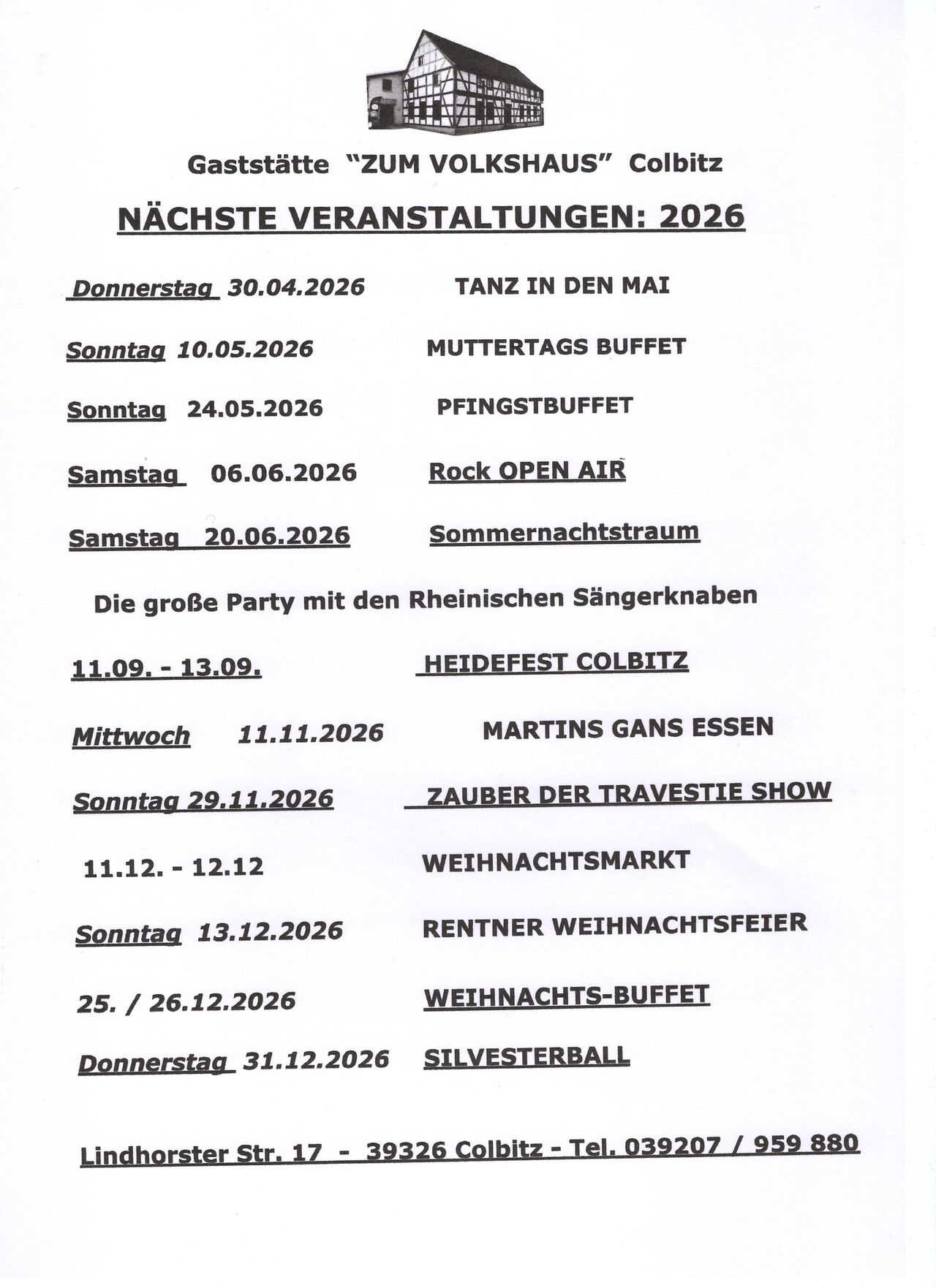 UNSER VERANSTALTUNGSPLAN 2026