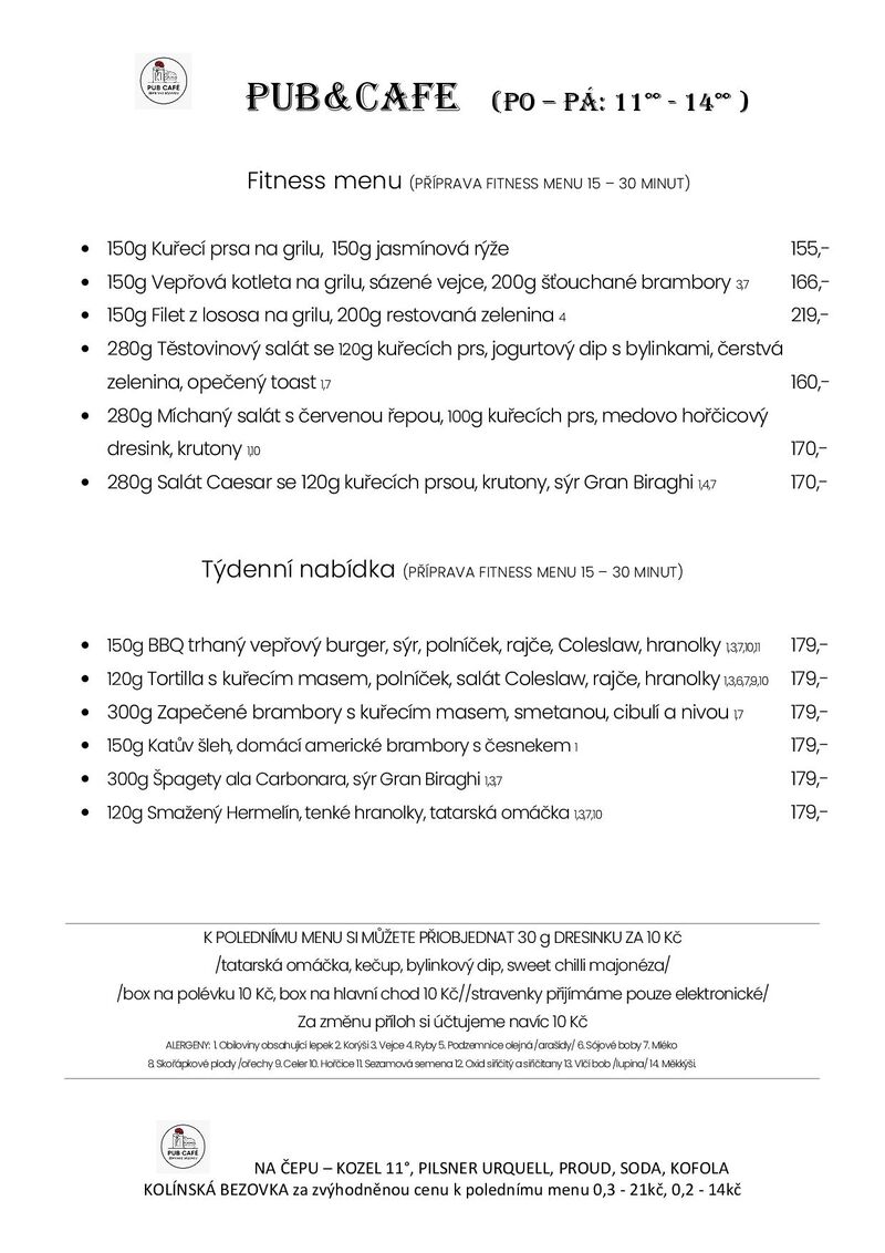 TÝDENNÍ MENU OD 27. října