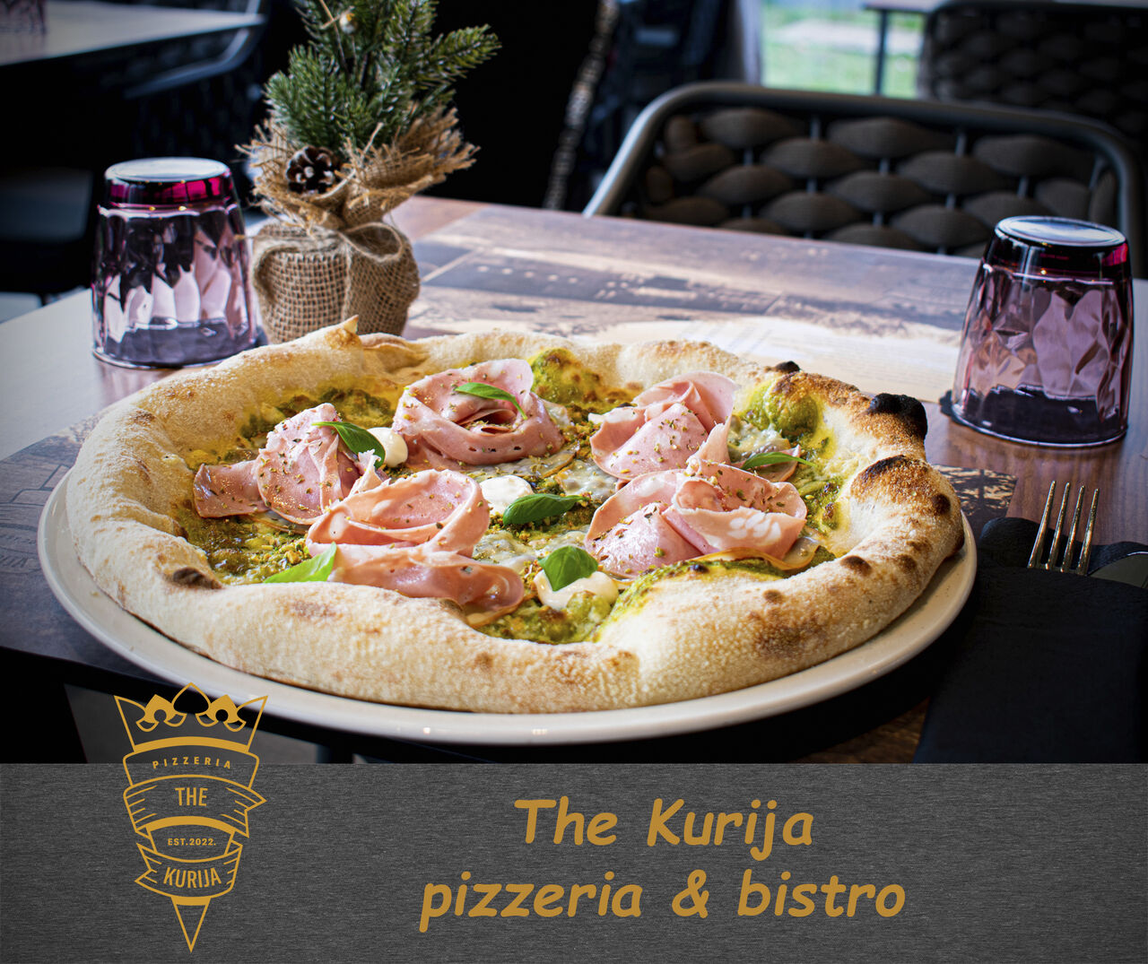 Pizza mortadella e pistacchi