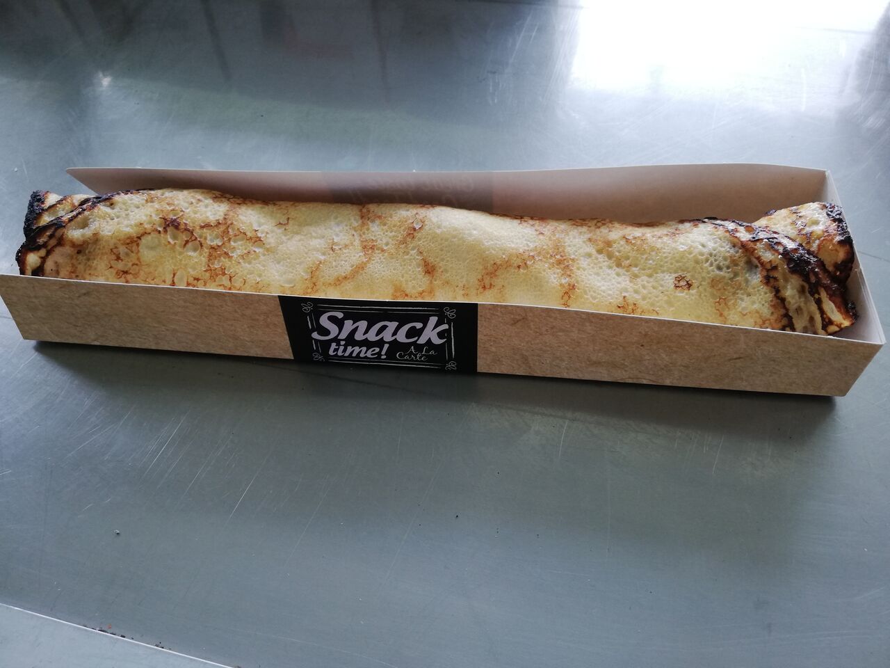 Vers gebakken pannenkoek. Ook hartige versies zijn mogelijk in overleg.