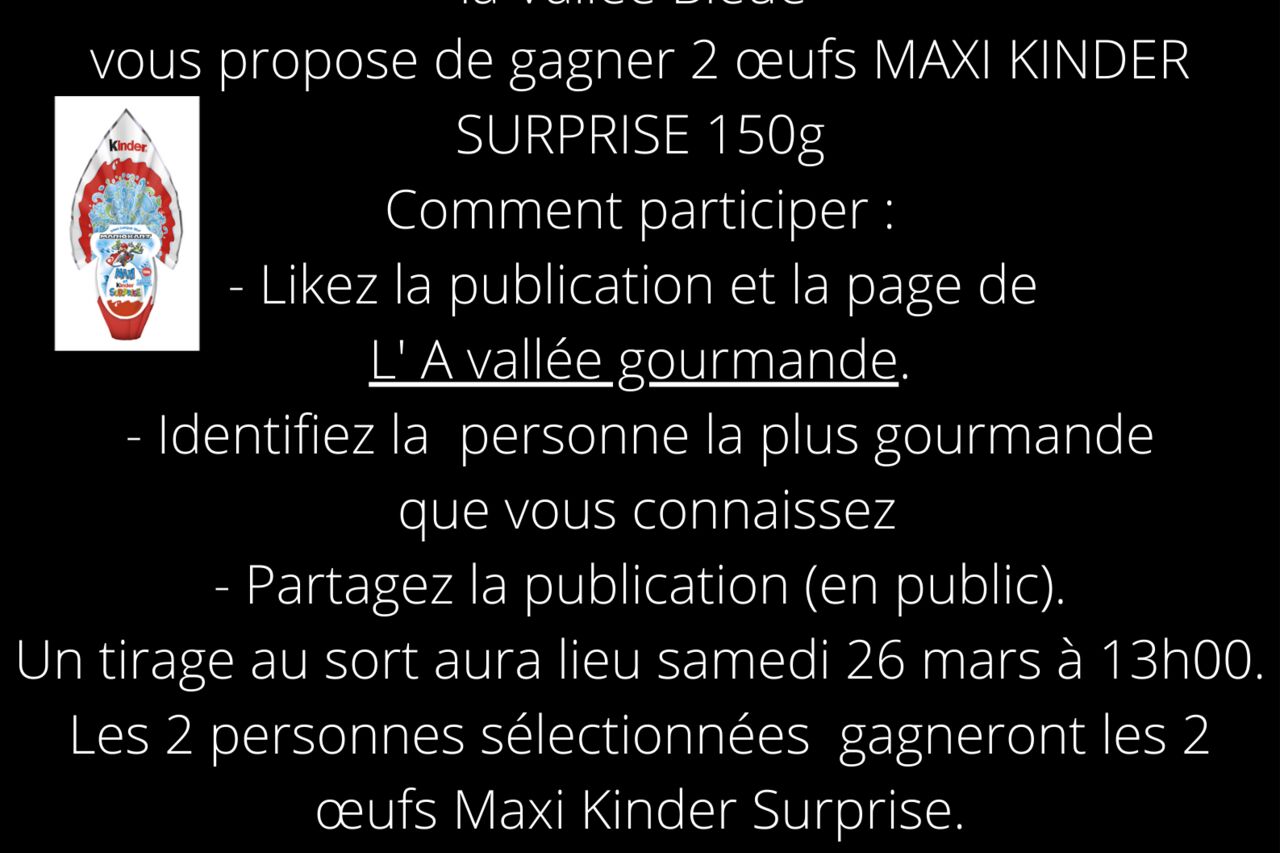 CONCOURS PAQUES GAGNER 2 OEUFS MAXI KINDER SURPRISE