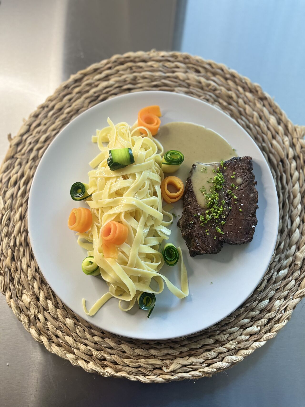 Paleron de bœuf, tagliatelles 