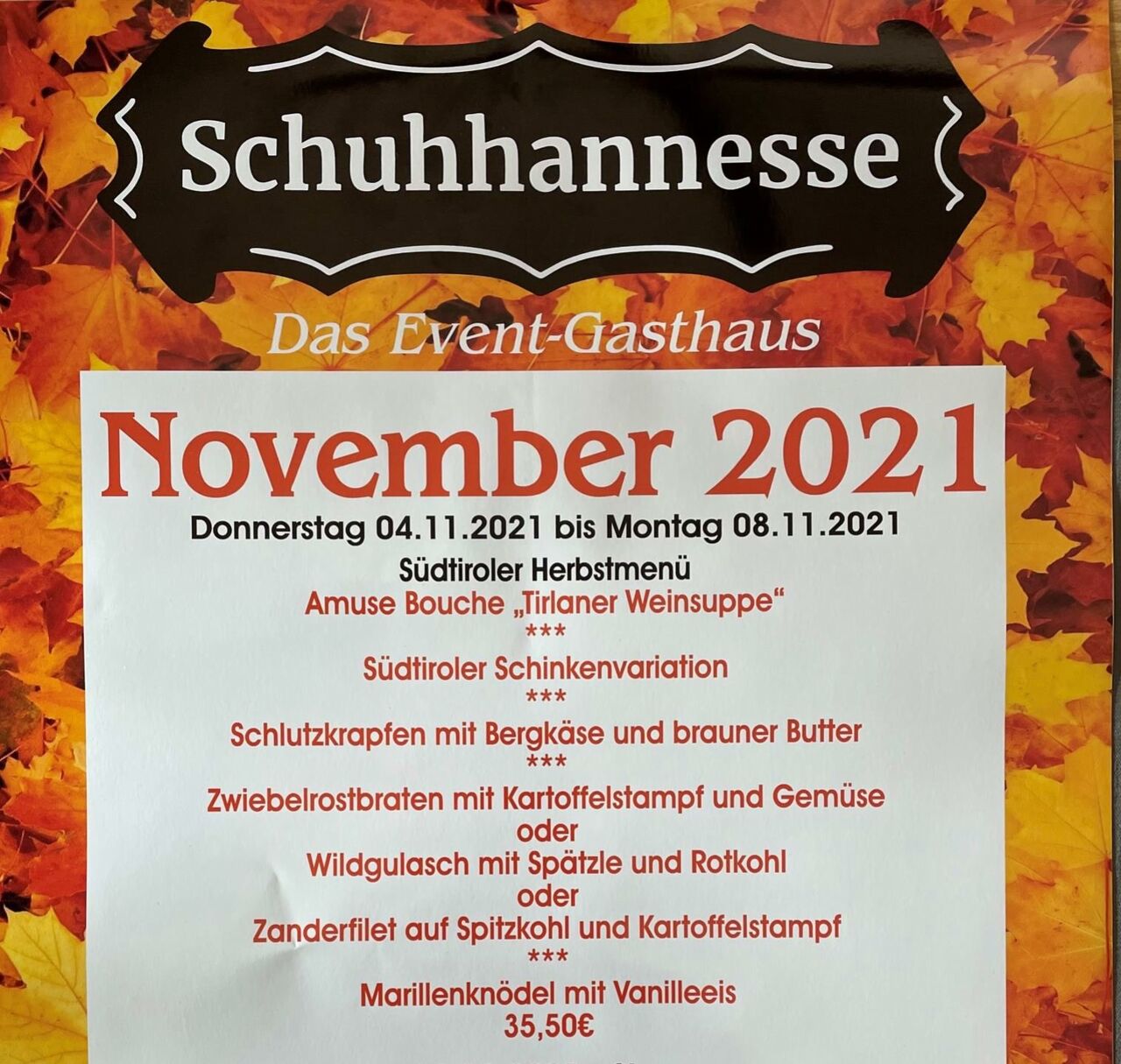 Unser Herbstmenü