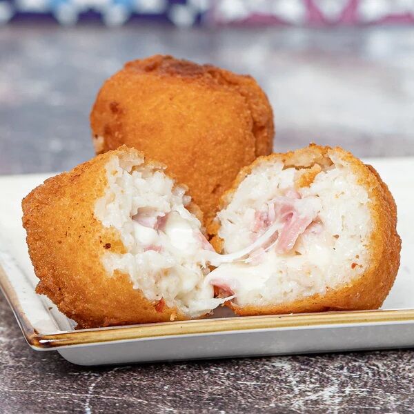 Arancini al burro e prosciutto cotto
