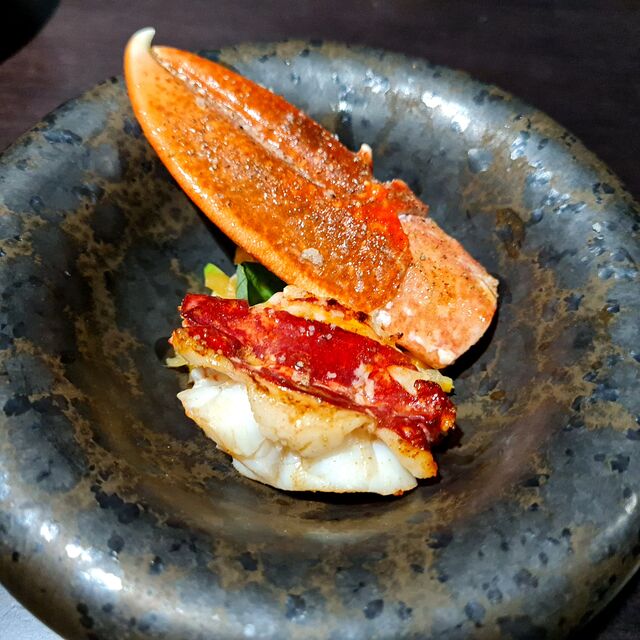 Homard roti courgette au beurre de homard