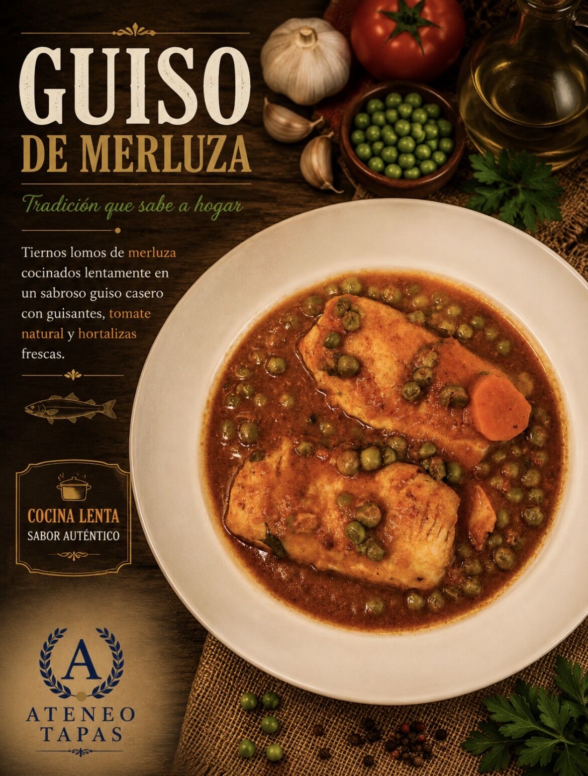 LOMO DE MERLUZA CON GISANTES