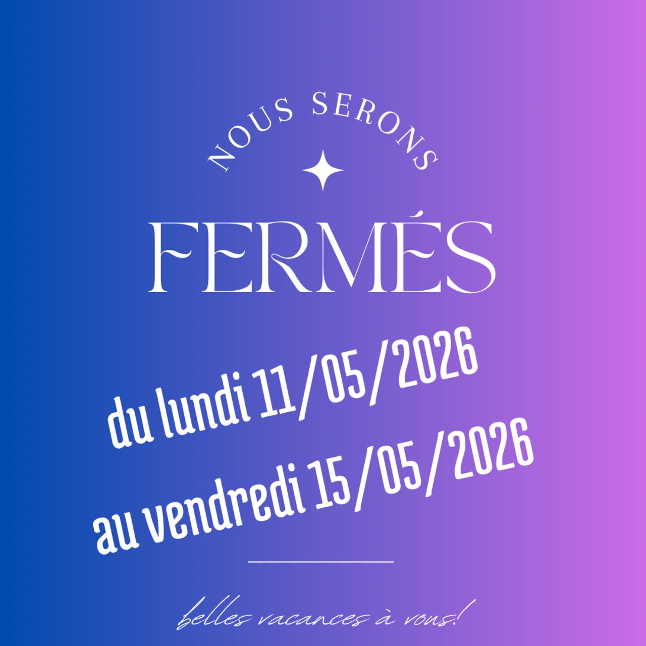 fermeture annuelle