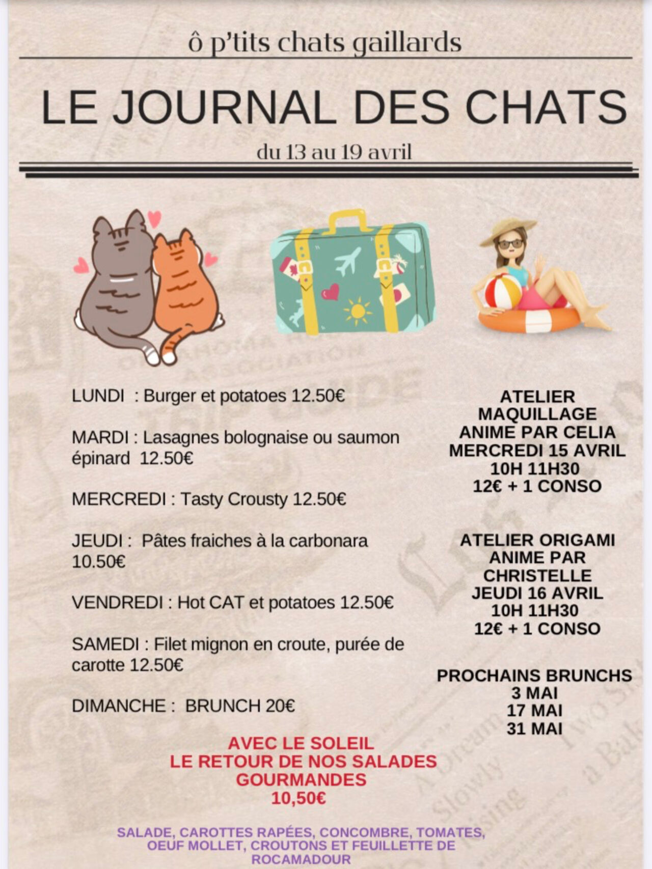 Menu du 13 au 19 avril