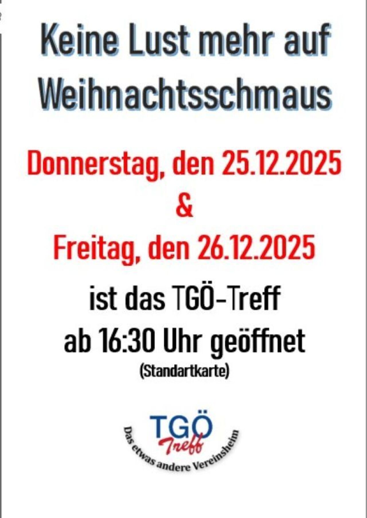 Keine Lust mehr auf Weihnachtsschmaus??