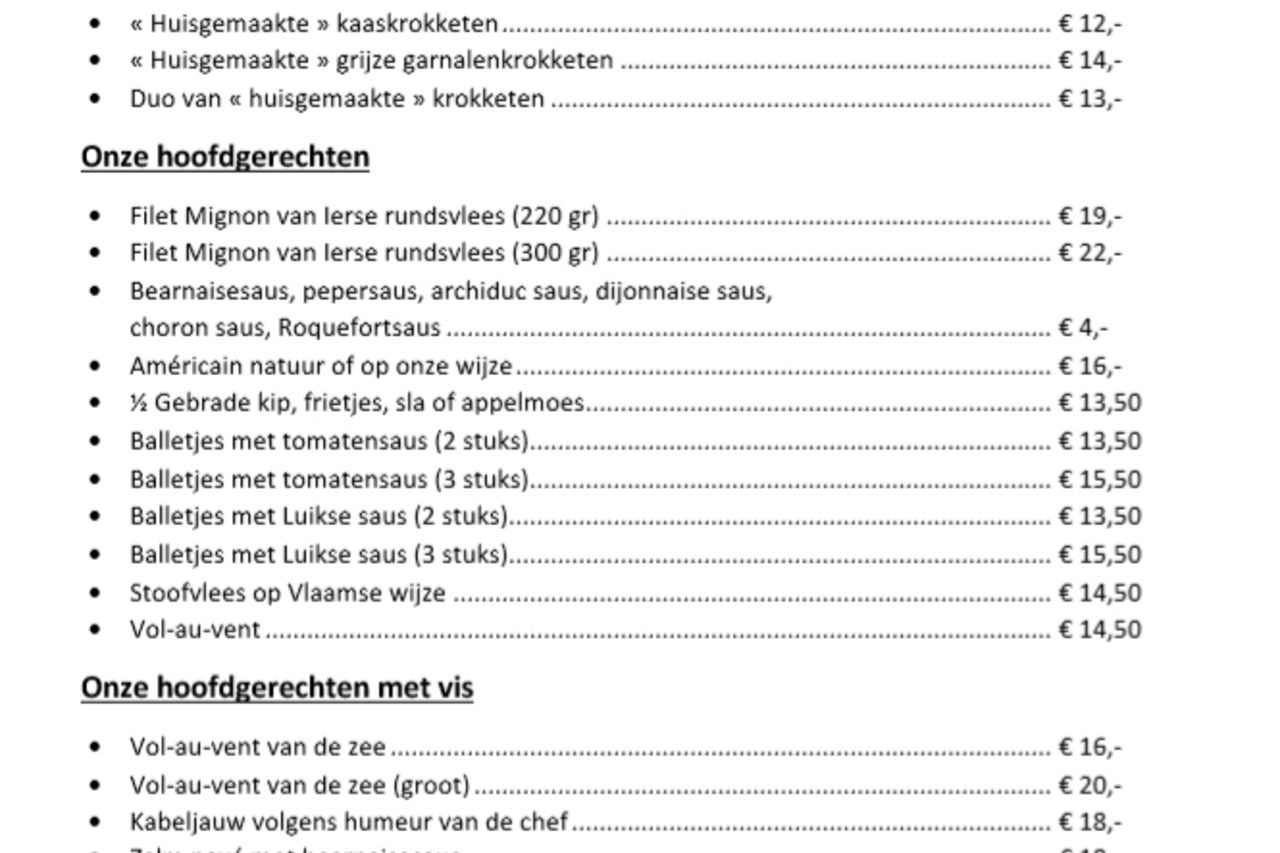 Nieuwe menu