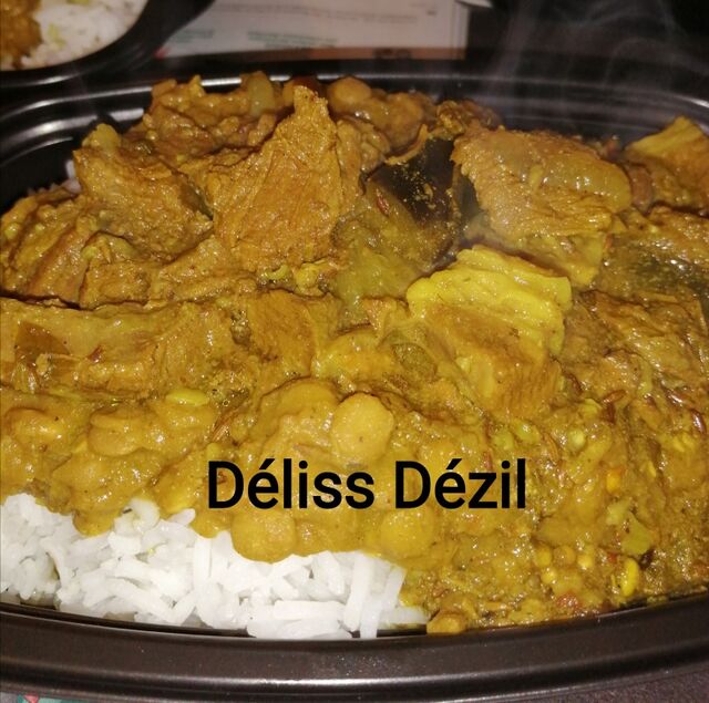 riz, dahl, colombo de cabri,