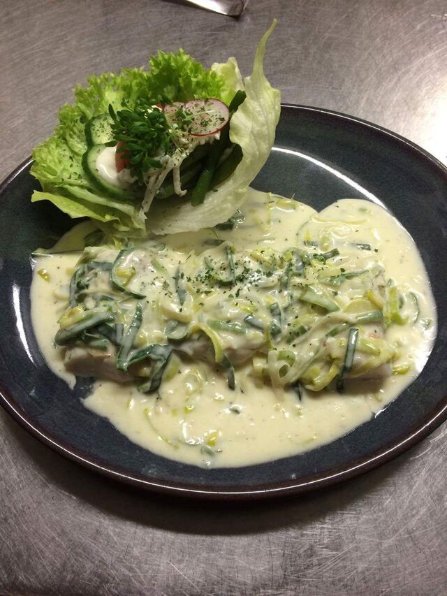 Kabeljauw met preisaus 