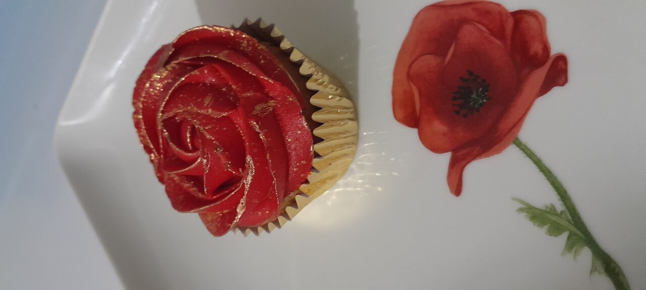 Rose tour doré avec paillette