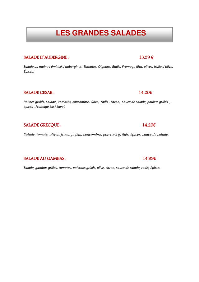 LES GRANDES SALADES