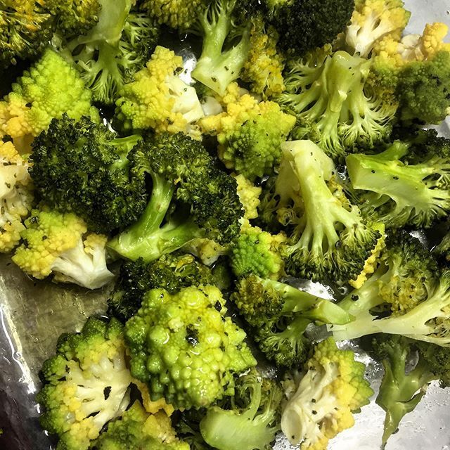 cavolo romano e broccoli al vapore