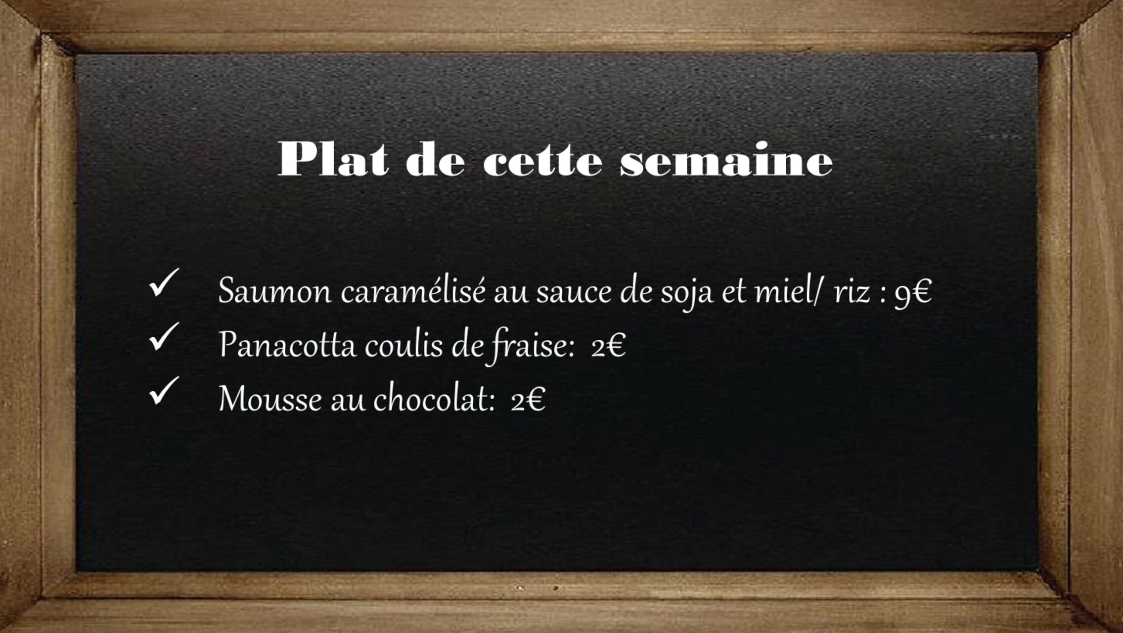 Plat de cette semaine